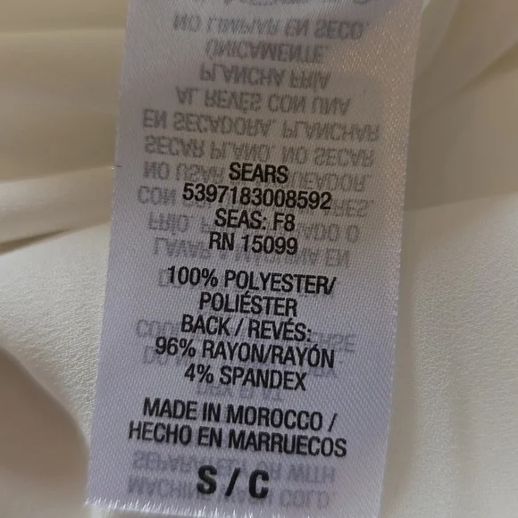 Simply Styled, Off-White, Ruffled Cap Sleeve, Scoop Neckline, Off-White Top, S - Picture 7 of 8